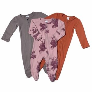 Kate Quinn 3 Organic Cotton Zip Footsies Infant 6-9mo